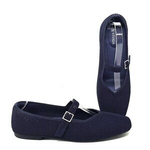 Vivaia Margot Mary Jane Square Toe Navy Blue Buckle Strap Shoes Women's Size 11
